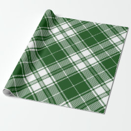 Papel De Presente Xadrez Tartan de Ano Novo de Natal Verde