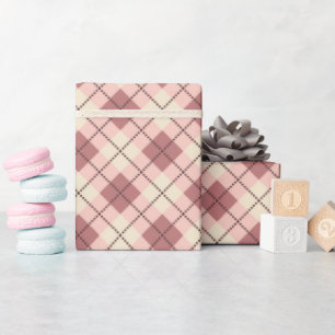 Papel De Presente xadrez tartana clássica, textura castanha bege