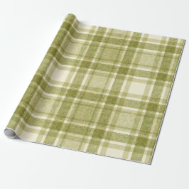 Papel De Presente Xadrez Terroso | Salvia & Creme