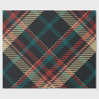 Papel De Presente Xadrez Tradicional Amarelo Verde Vermelho Azul