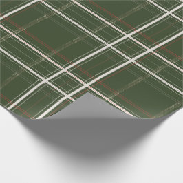 Papel De Presente Xadrez tradicional Cozy Cabin Dourado Natal verde