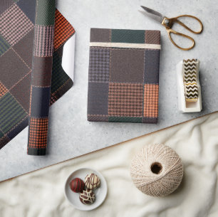 Papel De Presente Xadrez Tweed Heritage