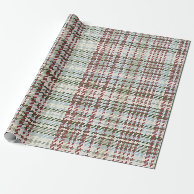 Papel De Presente Xadrez Tweed - Natal Nevado (Desenrolado)