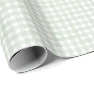 Papel De Presente Xadrez Verde Clássico Sage