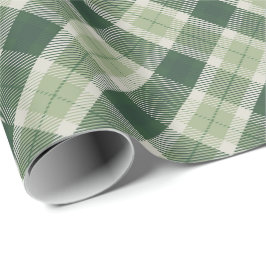 Papel De Presente Xadrez verde da floresta
