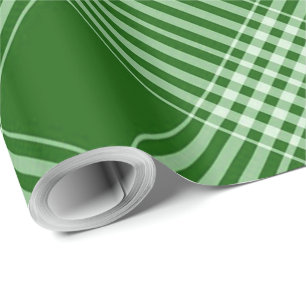 Papel De Presente Xadrez Verde E Branca