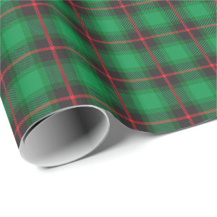 Papel De Presente Xadrez Verde Feriados de Tartan Na moda Tradiciona