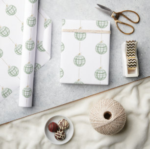 Papel De Presente Xadrez Verde Gingham - Foto de Aquarela