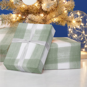 Papel De Presente Xadrez Verde Gingham - Foto de Aquarela