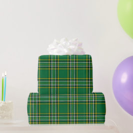 Papel De Presente Xadrez Verde Irlandês