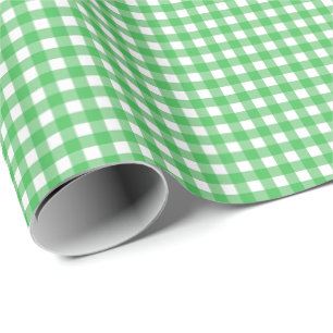 Papel De Presente Xadrez Verde Simples