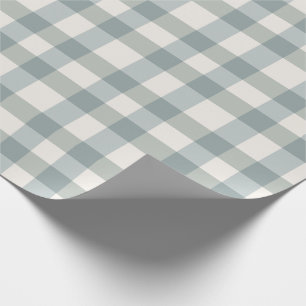 Papel De Presente Xadrez Verde Simples Casa de Campo Rústica