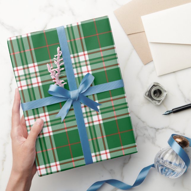 Papel De Presente Xadrez Vermelha e Verde (Presentear)