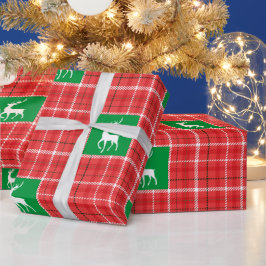 Papel De Presente Xadrez Vermelha Verde Verde Vermelha de Natal