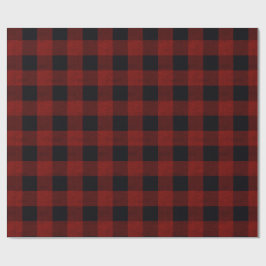 Papel De Presente Xadrez Vermelho