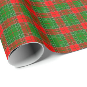Papel De Presente Xadrez Vermelho e Verde 
