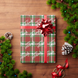 Papel De Presente Xadrez Vermelho Escuro Verde Branco Tradicional Cl