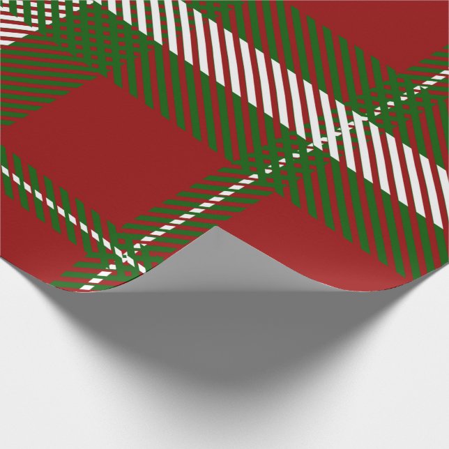 Papel de Presente Xadrez Vermelho Verde (Ponta)