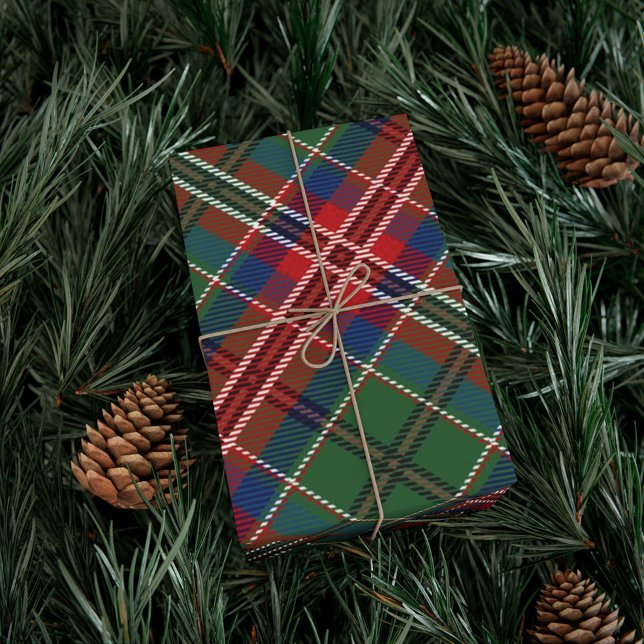 Papel De Presente Xadrez Vermelho Verde Clan MacCulloch Tartan (Plaid Red Green Check Clan MacCulloch Wrapping Paper)