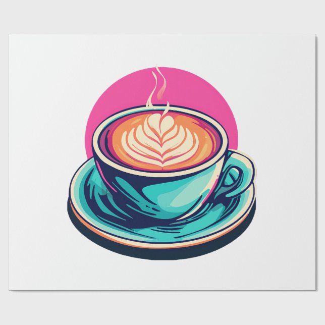 Papel De Presente xícara de cappuccino (Aberto)