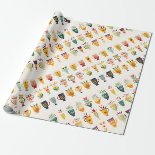 Papel De Presente Xícaras de Café