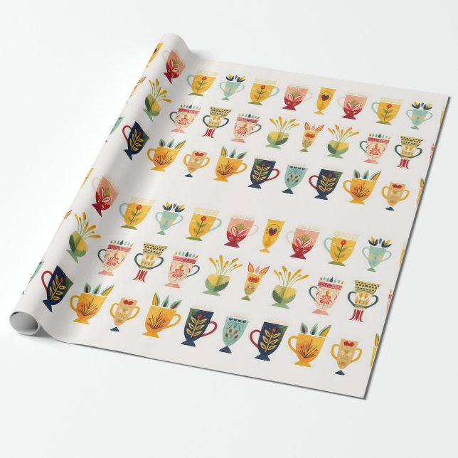 Papel De Presente Xícaras de Café (Desenrolado)