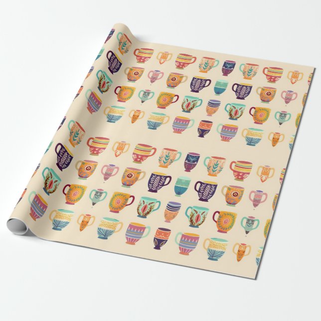 Papel De Presente Xícaras de Café (Desenrolado)