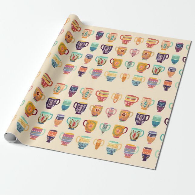 Papel De Presente Xícaras de Café (Desenrolado)