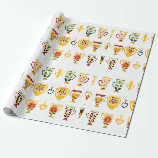 Papel De Presente Xícaras de Café (Desenrolado)