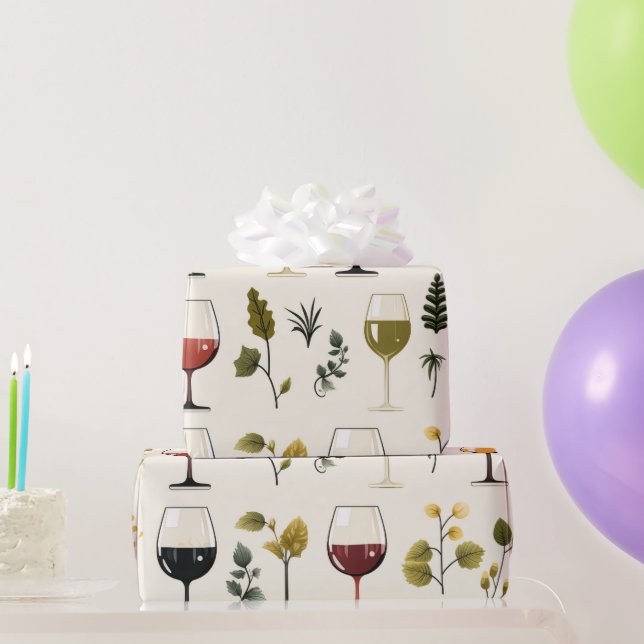 Papel De Presente Xícaras de vinho em forma de café (Presentes para festas)