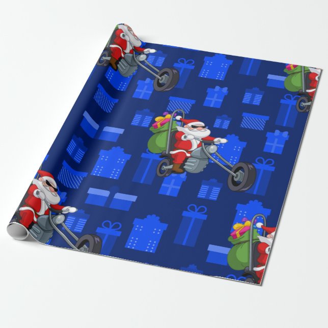 Papel De Presente xmas biker santa claus (Desenrolado)