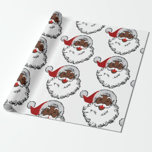Papel De Presente xmas black santa claus