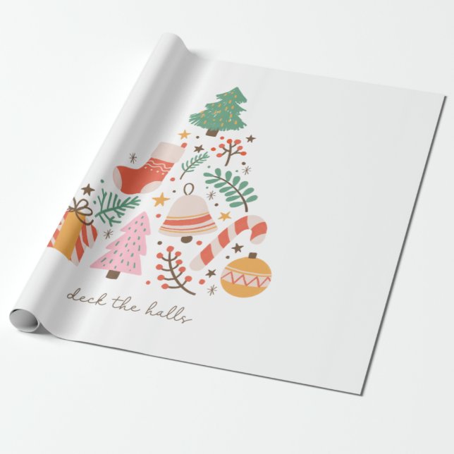 Papel De Presente Xmas Gift Deck The Halls (Desenrolado)