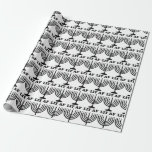 Papel De Presente Xmas iluminado de Hanukkah menorah engraçado af<br><div class="desc">Xmas iluminado de Hanukkah menorah engraçado af</div>