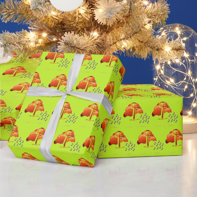 Papel De Presente Xmas Orando esverdeado (Feriados)