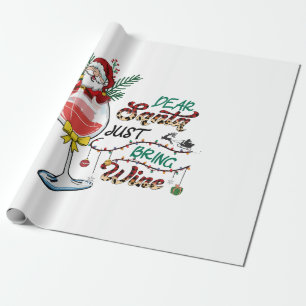 Papel De Presente Xmas presentes queridos Papais noeis Tragam Vinho