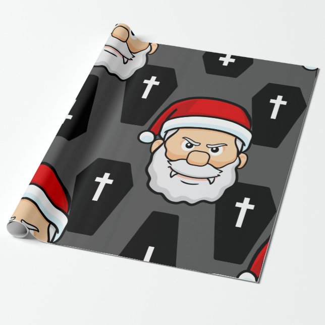 Papel De Presente xmas vampiro santa claus caixões (Desenrolado)