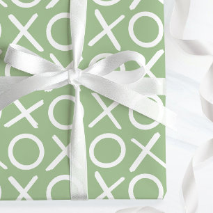 Papel De Presente XOXO Abraços e Beijos Escova de Aniversário Verde 