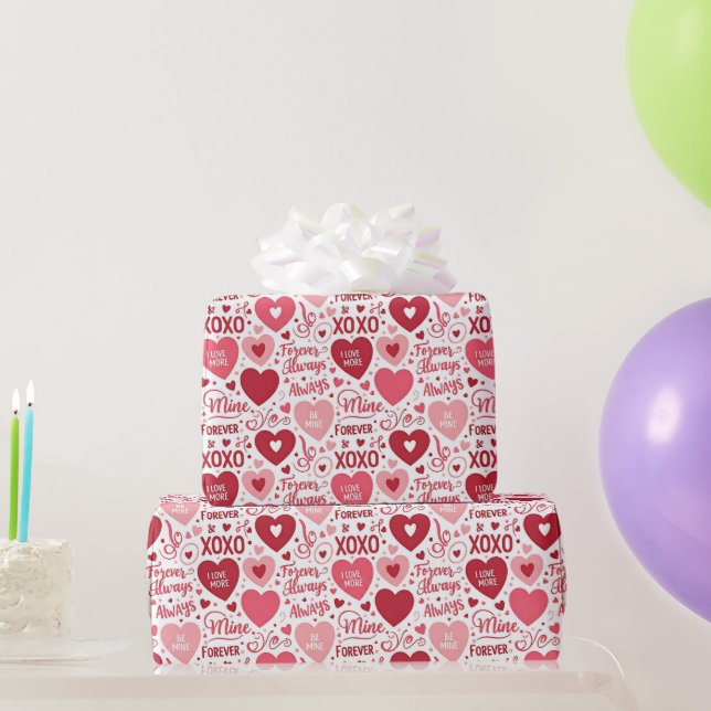 Papel De Presente XOXO & Always Be Mine Valentine Wrapping Paper (Presentes para festas)
