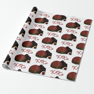 Papel De Presente XOXO Bombom de Dia dos Namorados e Chocolate Amare