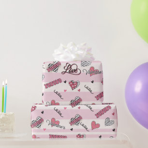 Papel De Presente XOXO Elegante Padrão de Dia dos Namorados