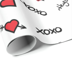Papel De Presente XOXO Love & Kisses Design