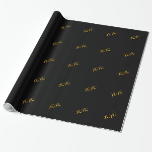 Papel De Presente XOXO, ouro a preto