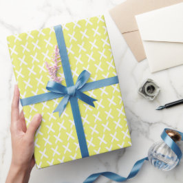 Papel De Presente X's Allover - Branco em Amarelo