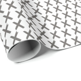 Papel De Presente X's Allover - Cinzas Escuras em Branco