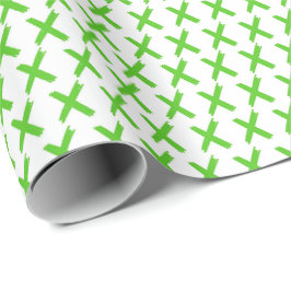 Papel De Presente X's Allover - Grass Green em White