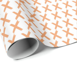 Papel De Presente X's Allover - Orange Sherbert em White
