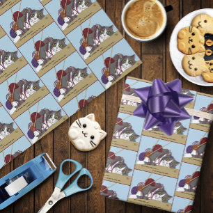 Papel De Presente Yarn Knitting Engraçado Cat