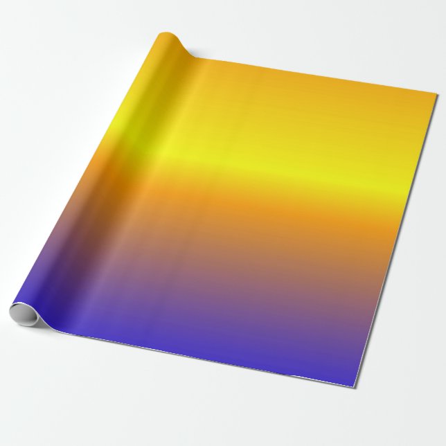 Papel De Presente Yellow and Blue Sunset Gradient (Desenrolado)