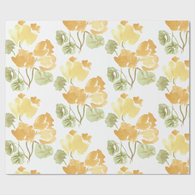 Papel De Presente Yellow Bloom Matte Wrapping Paper (Aberto)